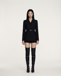 Noir Blazer Dress Women Elegant Black Tailored Mini Blazer 