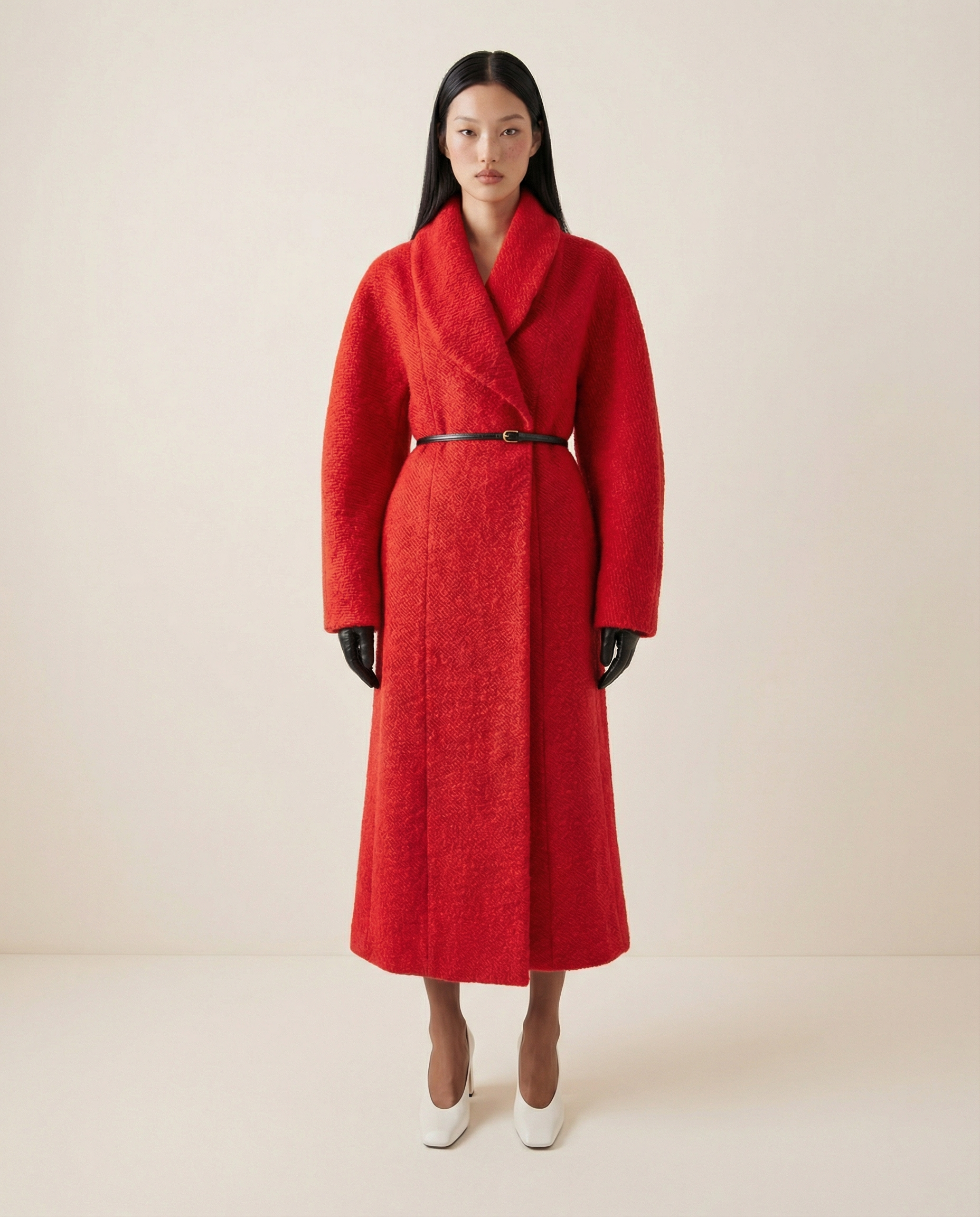 Scarlet Wrap Coat Women Elegant Long Belted Winter Coat
