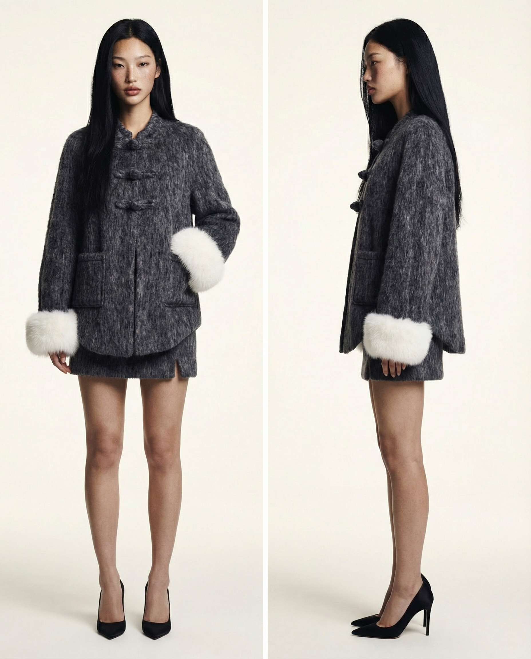 Brushed Wool Set Soft Warm Cozy Matching Outfit for Women