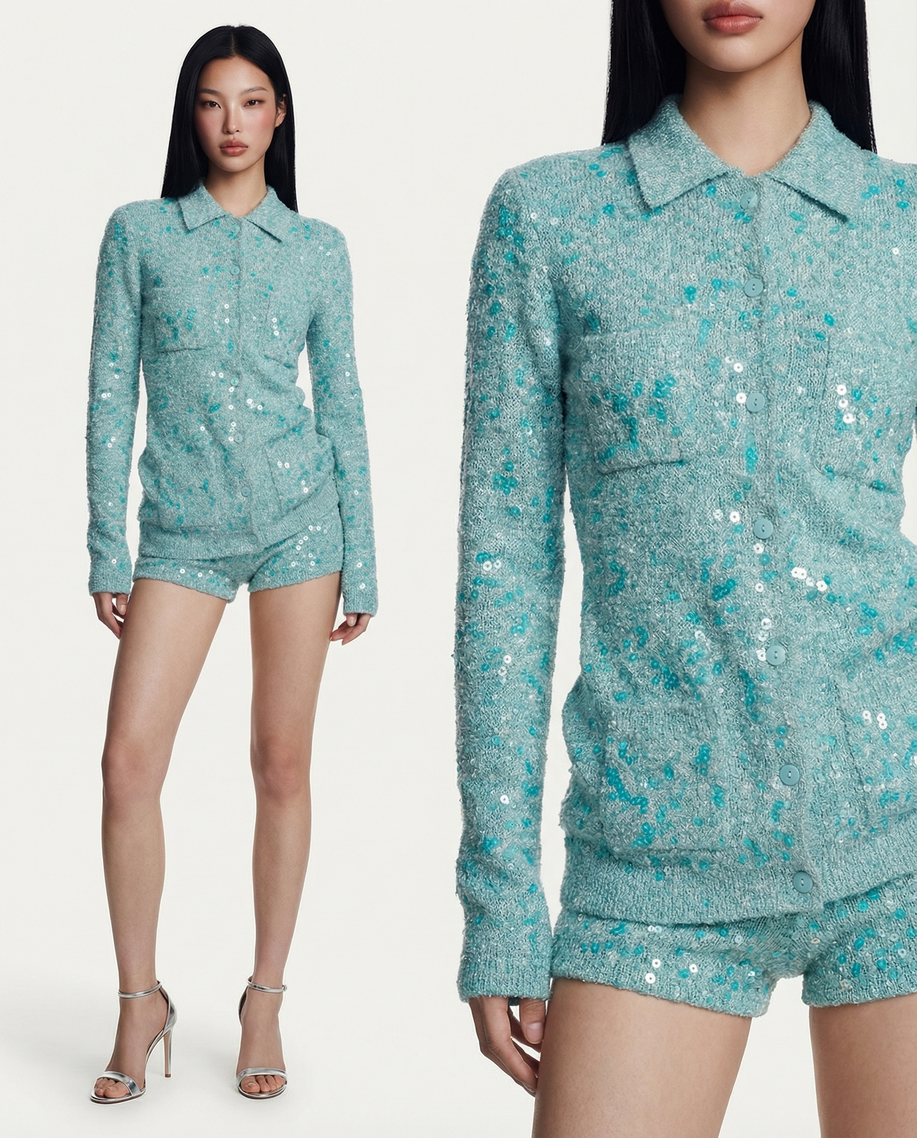 Lumiere Sequin Set Women Sparkling Matching Outfit Elegant 