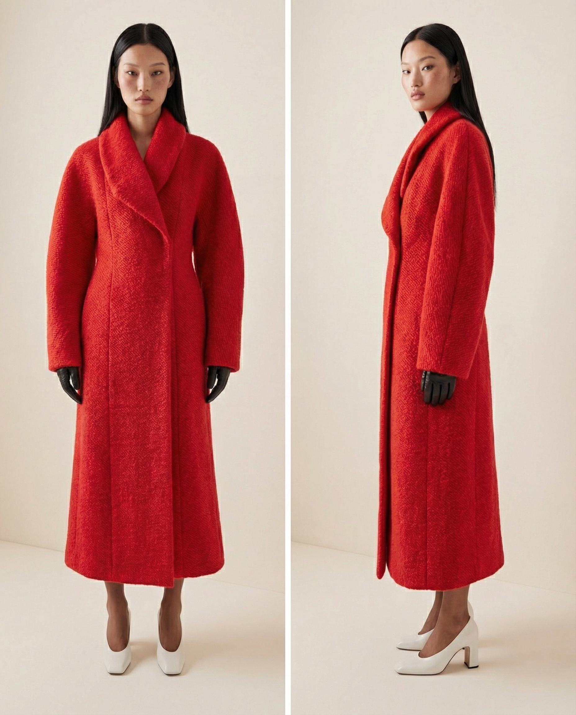 Scarlet Wrap Coat Women Elegant Long Belted Winter Coat